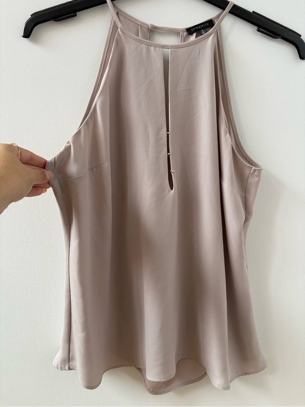 Dynamite Beige Taupe Halter Camisole with Front Keyhole